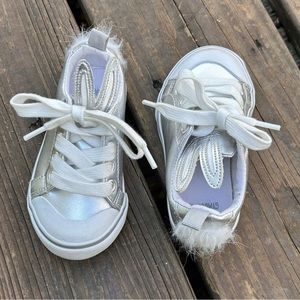 Bunny Rabbit Sneakers | Gymboree Easter White Silver | Size 6